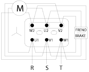 Motore trifase 1 polarità freno trifase collegamento stella